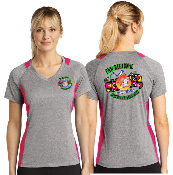 PNW/Sport-Tek® Ladies Heather Colorblock Contender™ V-Neck Tee/LST361/