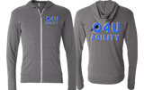 Q4U Agility Unisex Triblend Lightweight Full-Zip Hooded Long Sleeve Tee