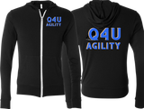 Q4U Agility Unisex Triblend Lightweight Full-Zip Hooded Long Sleeve Tee