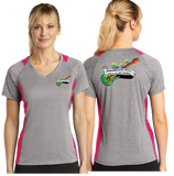 Sham/Sport Tek Ladies Heather Colorblock Contender VNeck Tee/LST361/
