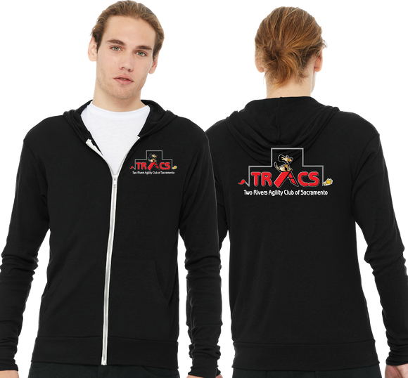 TRACS/Unisex Triblend Lightweight Full Zip Hooded Long Sleeve Tee/3939/