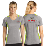 TRACS/Sport Tek Ladies Heather Colorblock Contender VNeck Tee/LST361/
