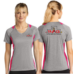 TRACS/Sport Tek Ladies Heather Colorblock Contender VNeck Tee/LST361/