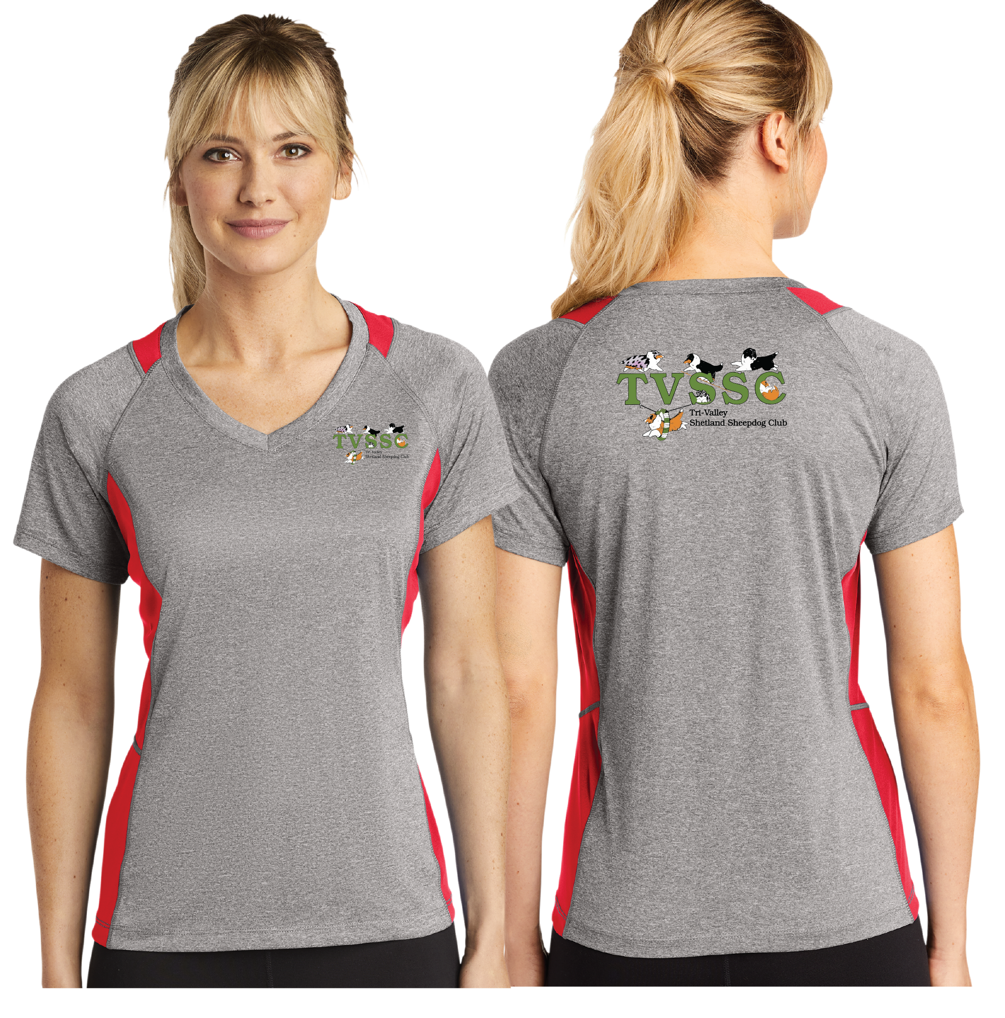 TVS/Sport Tek Ladies Heather Colorblock Contender VNeck Tee/LST361/