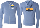 UKI West Coast Cup Unisex Triblend Lightweight Full-Zip Hooded Long Sleeve Tee