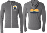 UKI West Coast Cup Unisex Triblend Lightweight Full-Zip Hooded Long Sleeve Tee