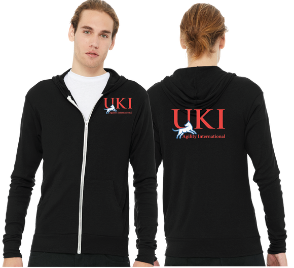 UKIC/Unisex Triblend Lightweight Full Zip Hooded Long Sleeve Tee/3939/