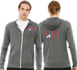 UKIC/Unisex Triblend Lightweight Full Zip Hooded Long Sleeve Tee/3939/