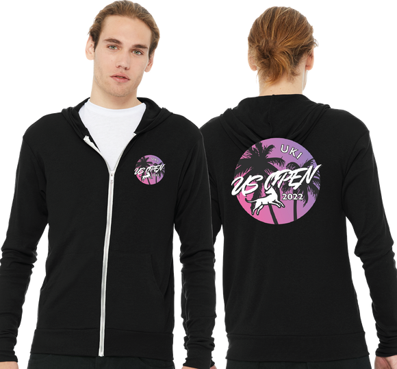 USO22/Unisex Triblend Lightweight Full Zip Hooded Long Sleeve Tee/3939/