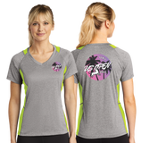 USO22/Sport Tek Ladies Heather Colorblock Contender VNeck Tee/LST361/