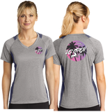 USO22/Sport Tek Ladies Heather Colorblock Contender VNeck Tee/LST361/