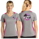 USO22/Sport Tek Ladies Heather Colorblock Contender VNeck Tee/LST361/