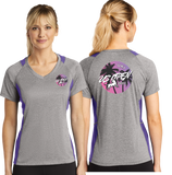 USO22/Sport Tek Ladies Heather Colorblock Contender VNeck Tee/LST361/