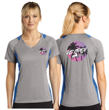 USO22/Sport Tek Ladies Heather Colorblock Contender VNeck Tee/LST361/
