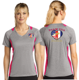 WAOF/Sport Tek Ladies Heather Colorblock Contender VNeck Tee/LST361/