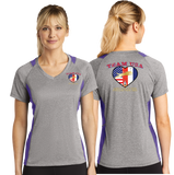 WAOF/Sport Tek Ladies Heather Colorblock Contender VNeck Tee/LST361/