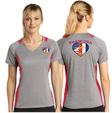 WAOF/Sport Tek Ladies Heather Colorblock Contender VNeck Tee/LST361/