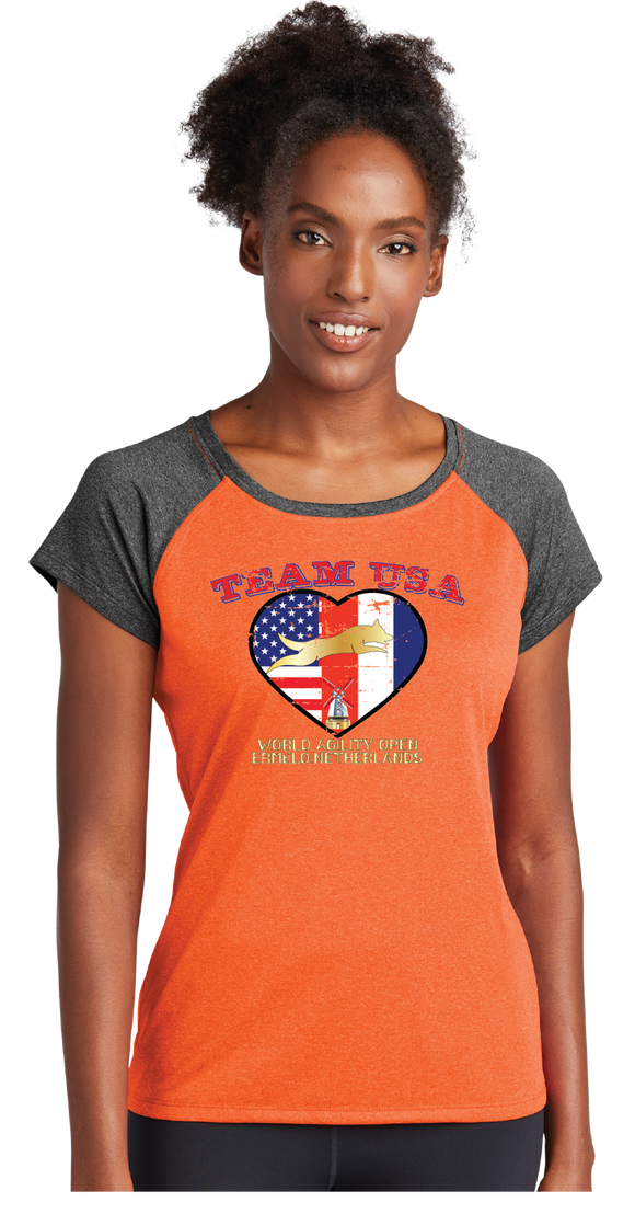 WAOF/Ladies Heather On Heather Contender Scoop Neck Tee/LST362/