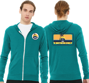 WCC/Unisex Triblend Lightweight Full Zip Hooded Long Sleeve Tee/3939/