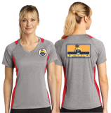 WCC/Sport-Tek® Ladies Heather Colorblock Contender™ V-Neck Tee/LST361/