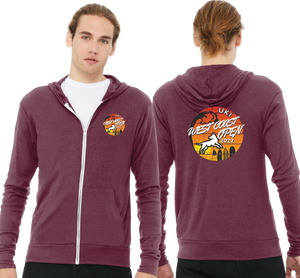 WCO2022/Unisex Triblend Lightweight Full Zip Hooded Long Sleeve Tee/3939/